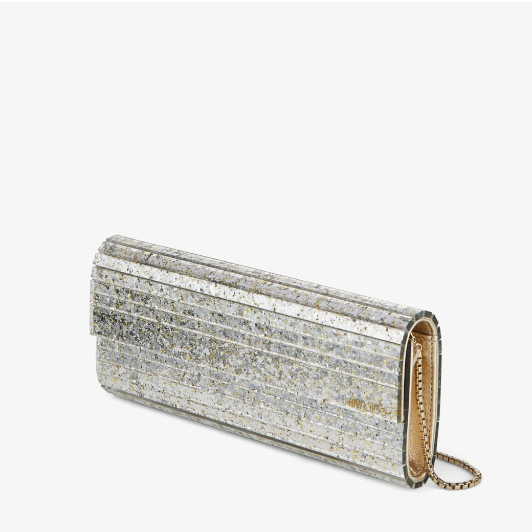 SWEETIE Champagne Coarse Glitter Acrylic Clutch Bag