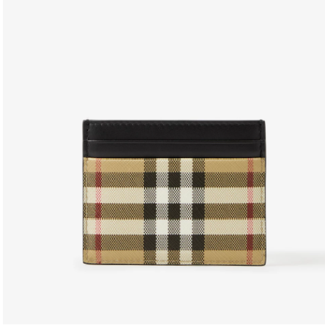 BURBERRY VINTAGE CHECK AND LEATHER CARD CASE