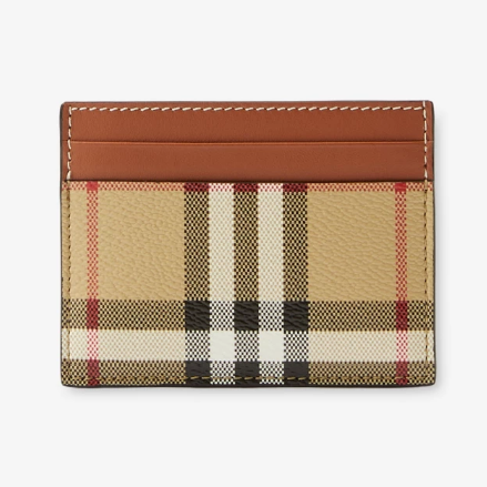 BURBERRY VINTAGE CHECK AND LEATHER CARD CASE