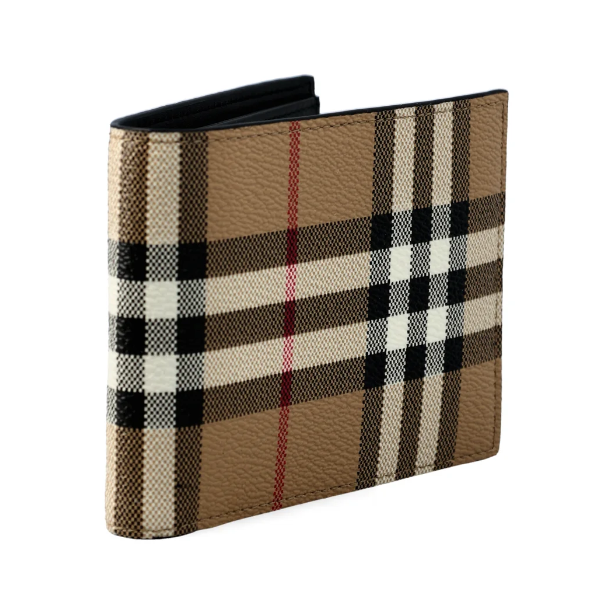 BURBERRY VINTAGE CHECK AND LEATHER CARD CASE