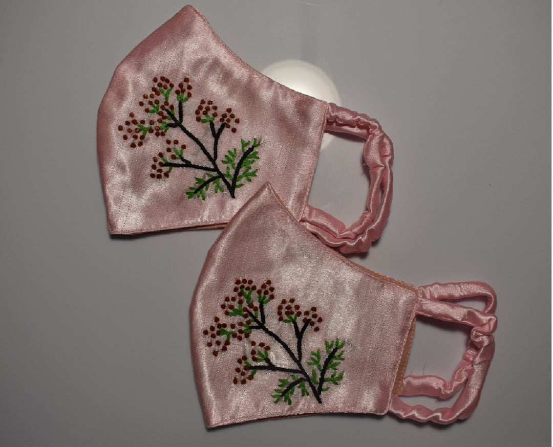 REUSABLE FACE MASK - BERRIES IN PINK (SET OF 2)