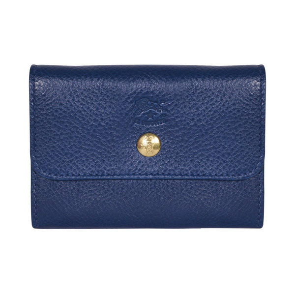 IL BISONTE LIBERTY WOMAN'S WALLET IN BLUE GRAIN COWHIDE LEATHER - Galleria di Lux Canada