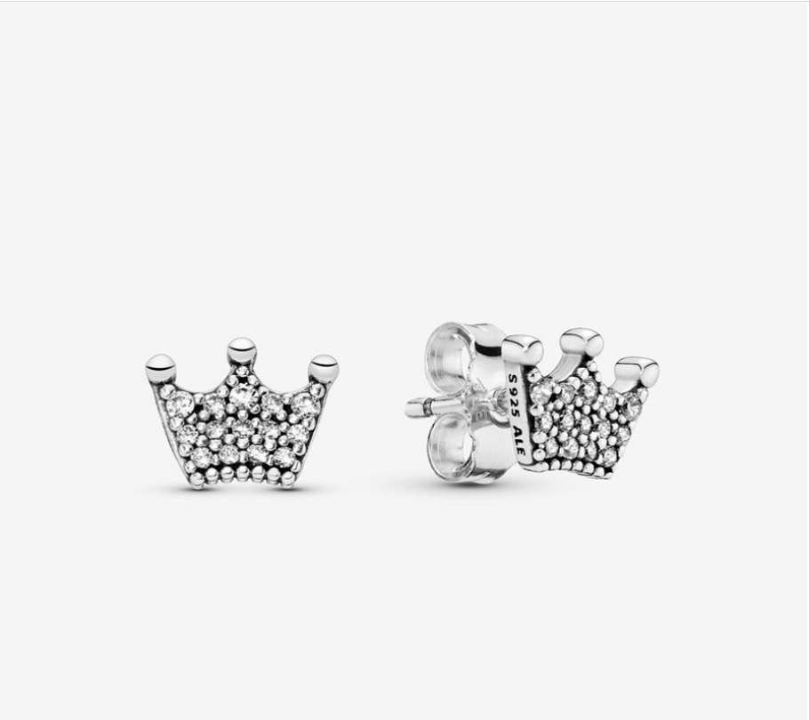 Crown Silver Earrings
