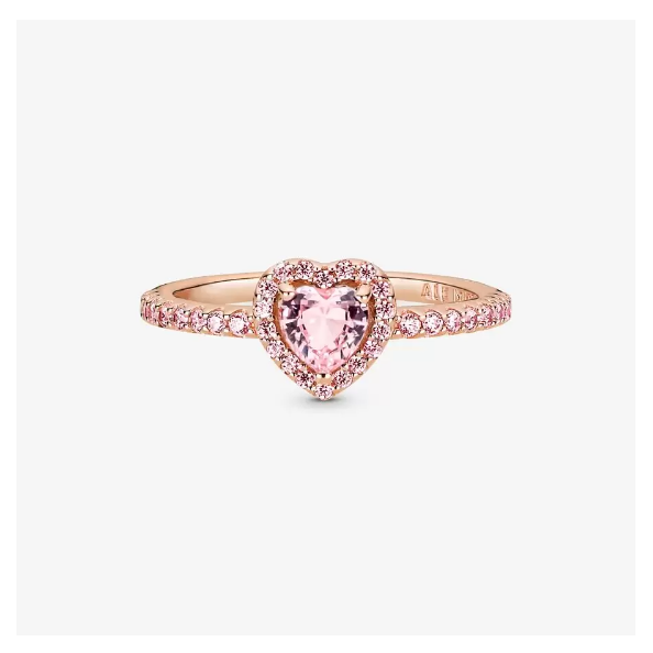 Sparkling Elevated Heart Ring