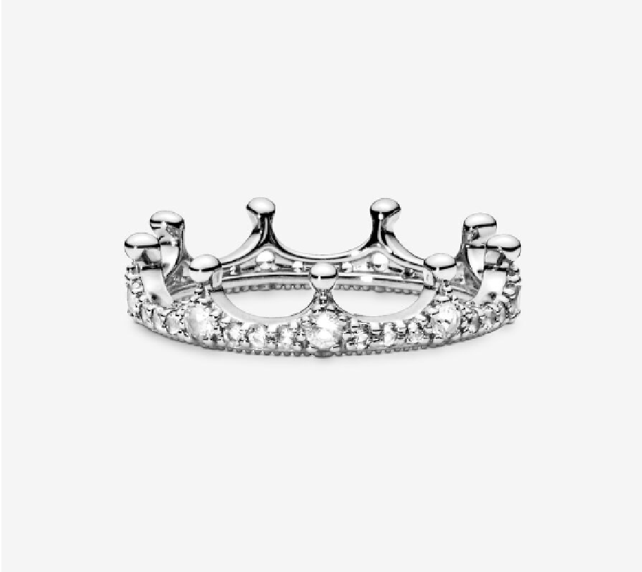 Clear Sparkling Crown Ring - 50