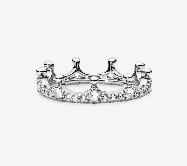 Clear Sparkling Crown Ring - 52